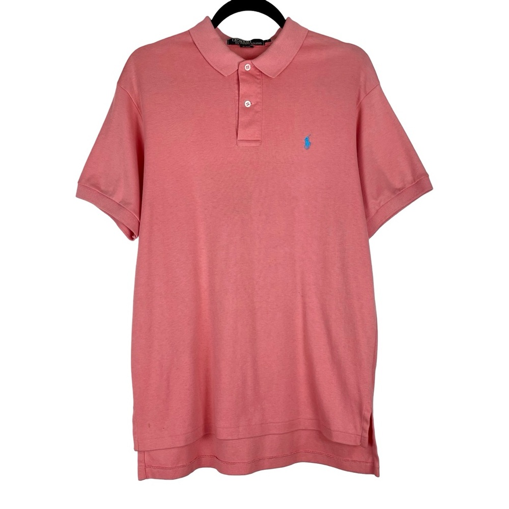 Vintage Polo Ralph Lauren Men’s Coral Pink Polo Shirt – Size L